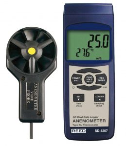 SD-4207 Reed Instruments Data Logger Anemometer Thermometer Air Velocity Meter