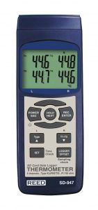 Reed Instruments SD-947 Thermometer Thermocouple 4-Channel Data Logger